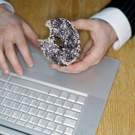 Start The Day Right With A Nutritious Breakfast Nutritious Breakfast Doughnut And Laptop