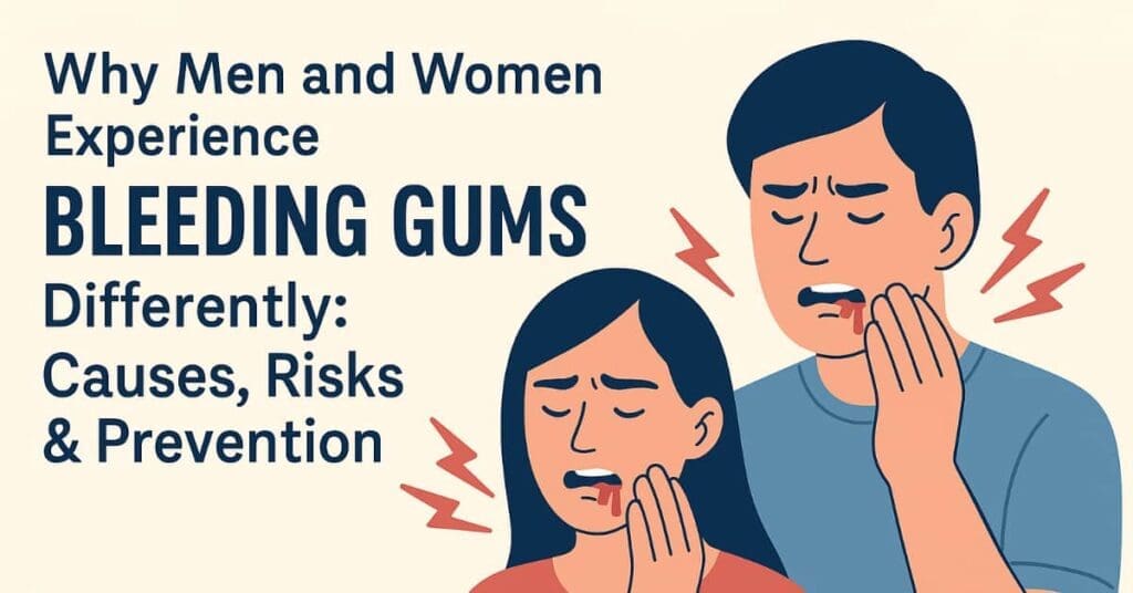 Home Dental Care Words, Why Mean And Women Experience Bleeding Gums Differently: Causes, Risks &Amp; Prevention, Cartoon Of Man And Woman Holding Bleeding Mouth
